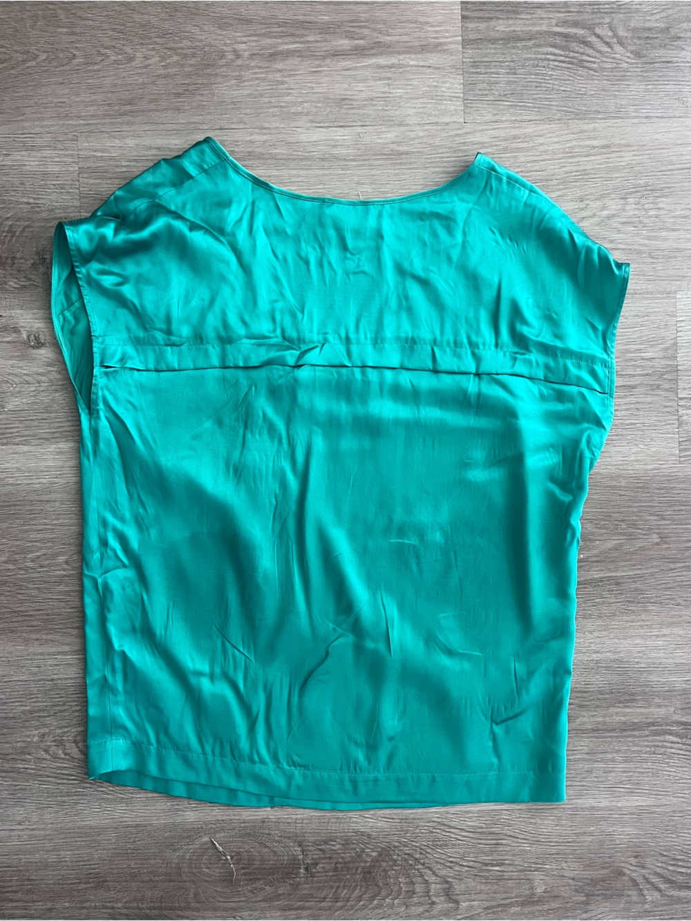 See by Chloé Teal V-Neck Blouse with Gold Accents - Picture 2 of 3